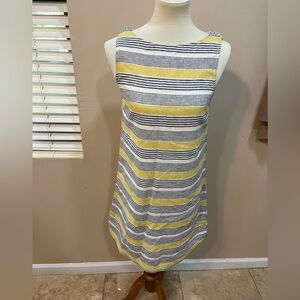 Beachlunchlounge Yellow and Gray Striped Dress